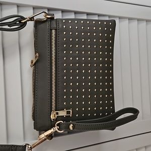 STUDDED MINI CROSSBODY PURSE Gray